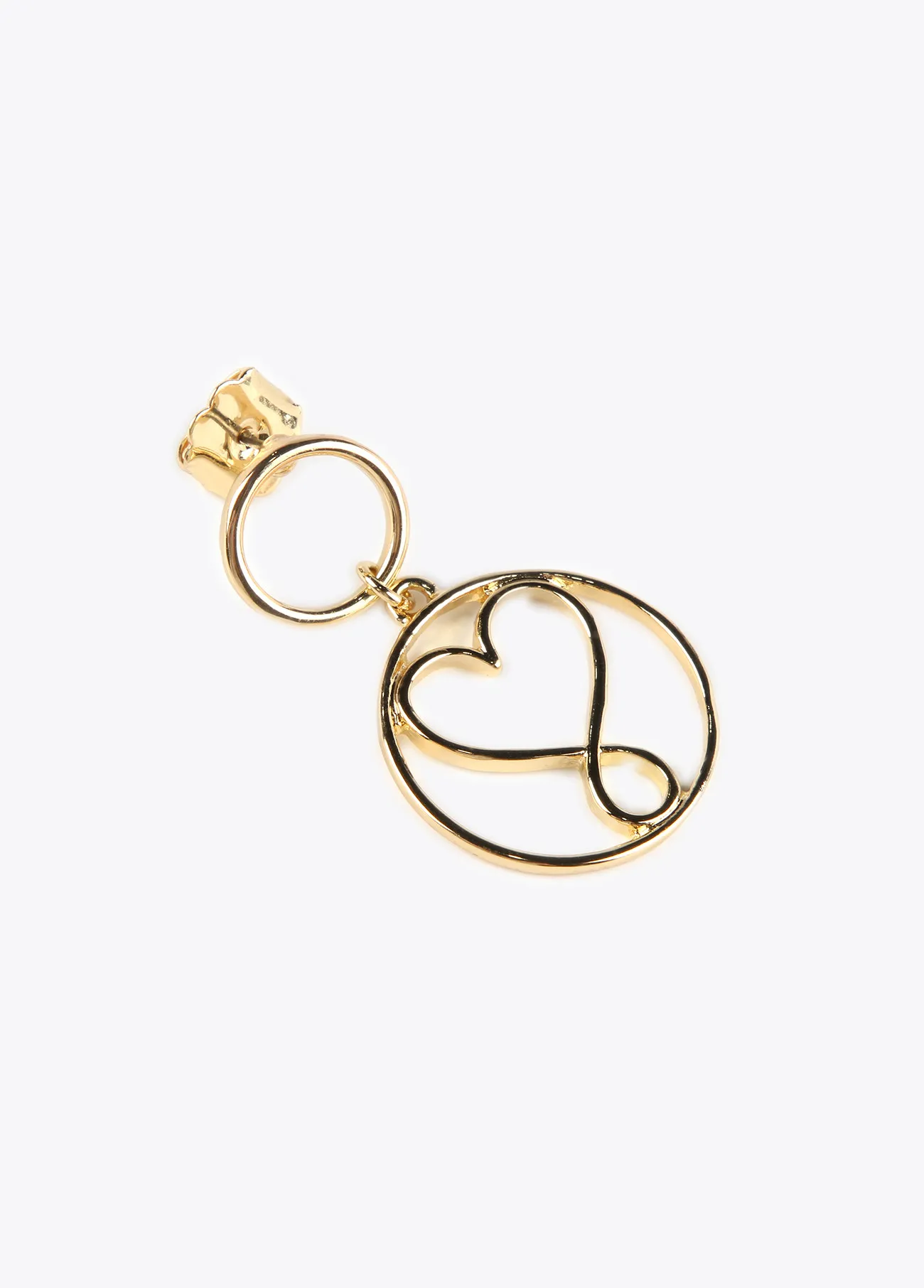 Boucles d’oreilles anneau et cœur infini