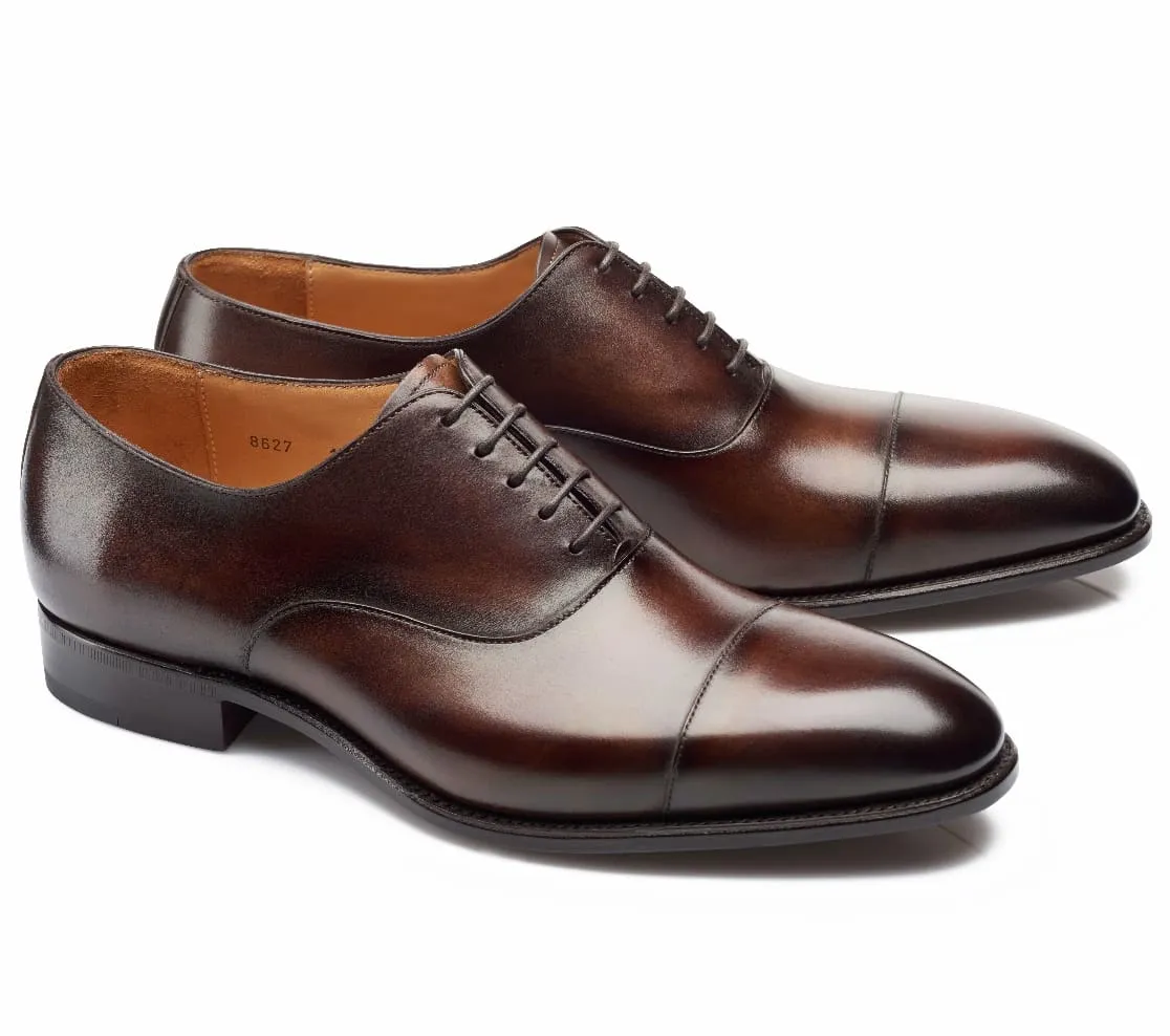 Chaussures Richelieu bout droit marron patiné