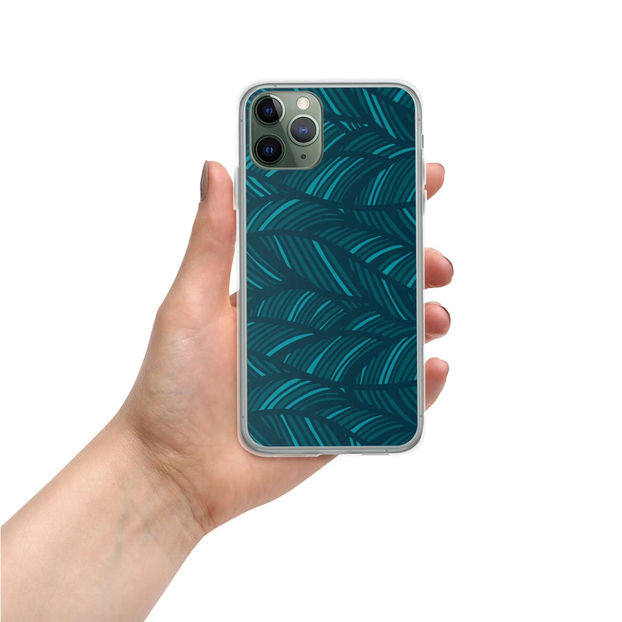 Coque pour iPhone Motif Plume bleue