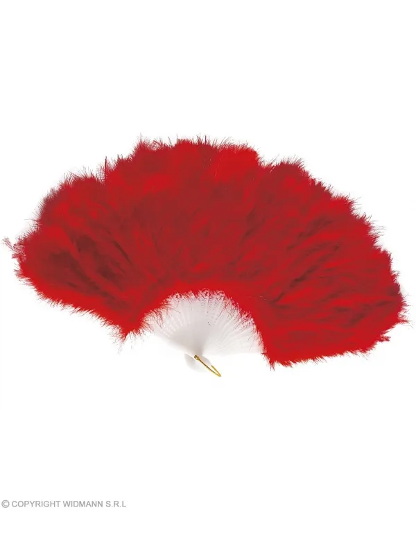 L'élégance des plumes : Éventail rouge en plumes