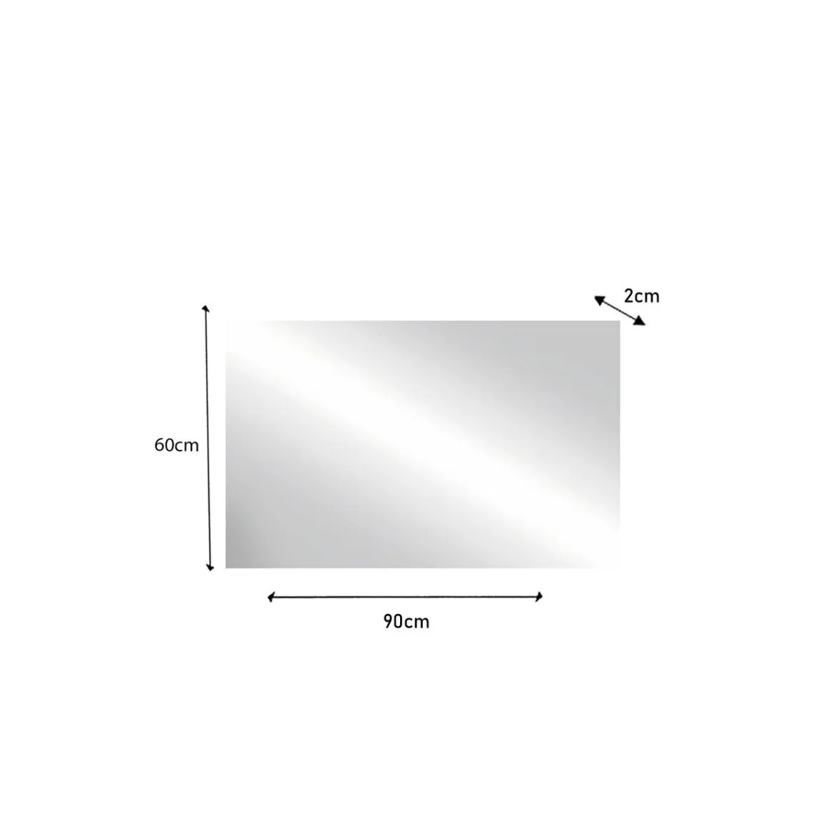 Miroir SQUARE avec système led retroeclairé L 80 cm | 3 Suisses