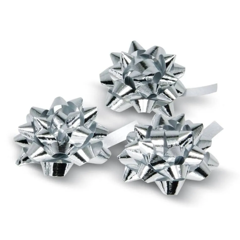 Nœud adhésif argent diamètre 35 mm par 150