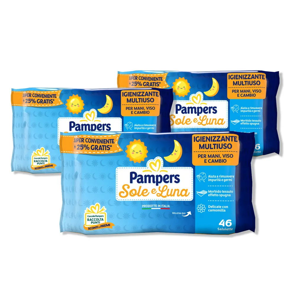 Pampers - 3 Lingettes Soleil et Lune