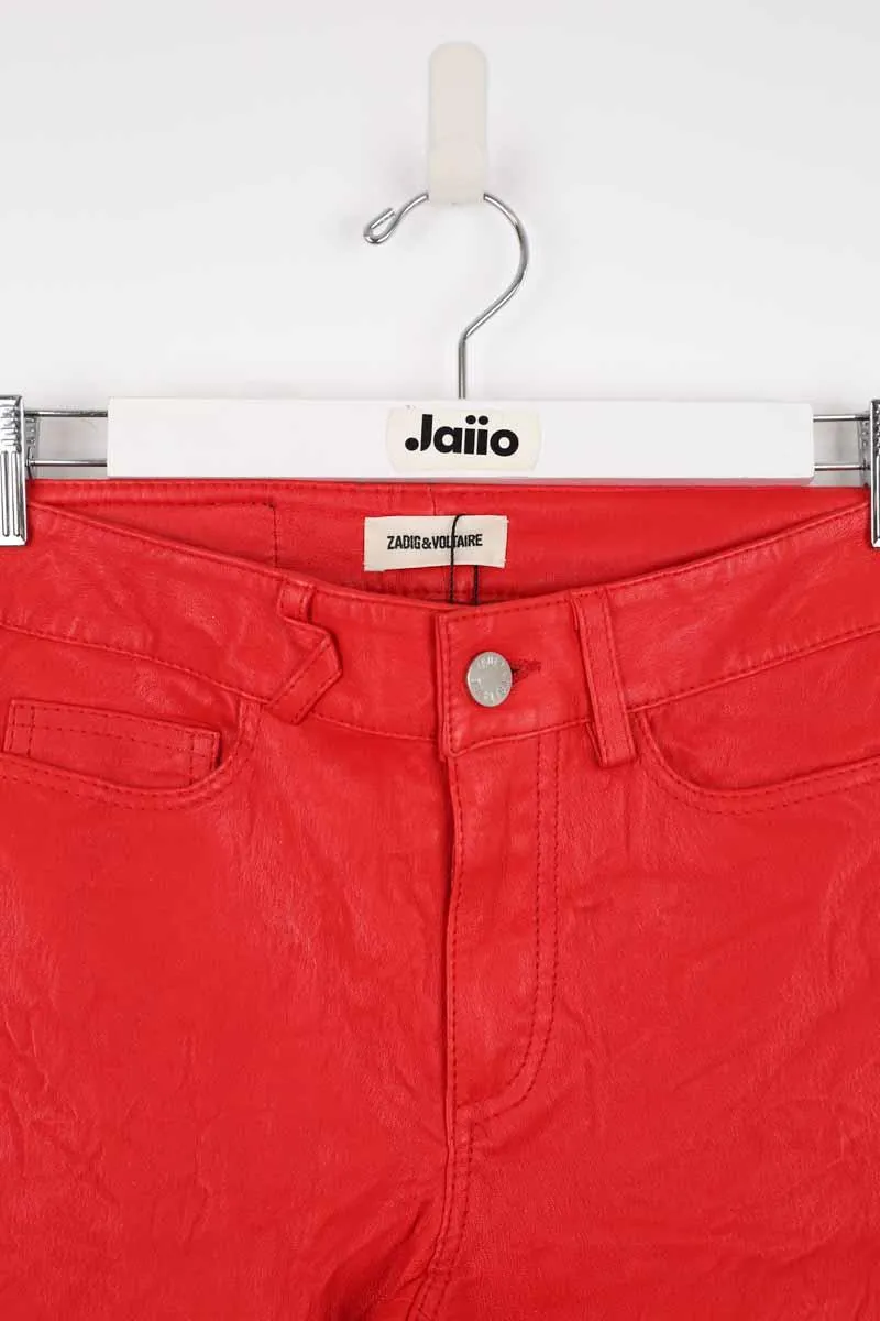 Pantalon slim en cuir