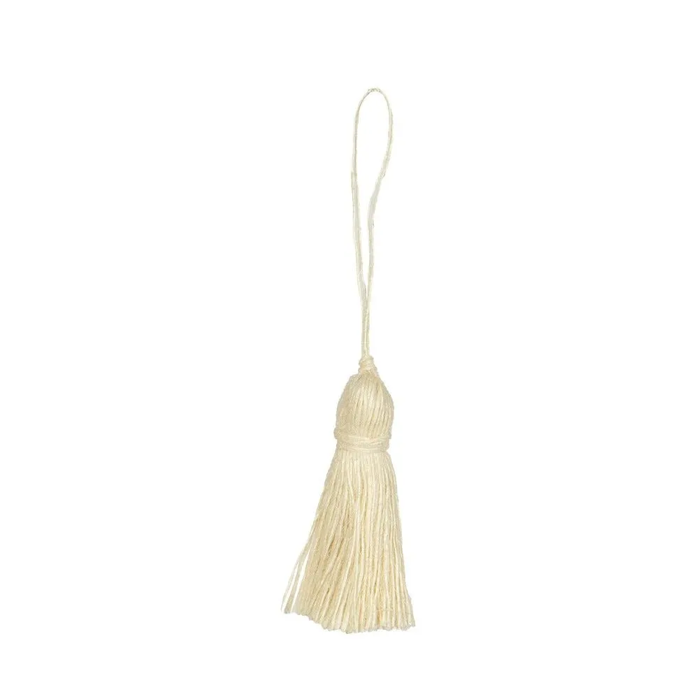 Pompon jute blanc Ø1,4 x 7 cm - par 12