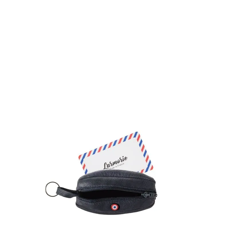 Porte-monnaie Charles Cuir Nubuck Lune Bleue