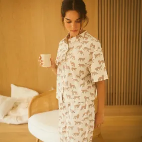 PYJAMA LUNE FEMME - Imprimé Bengale Latte ou Bird Nuage - Apaches