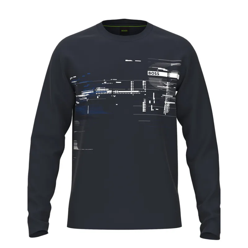 T-shirt BOSS TOGN 2 bleu avec logo et motifs