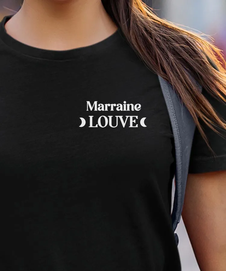 T-Shirt Marraine Louve lune coeur Pour femme