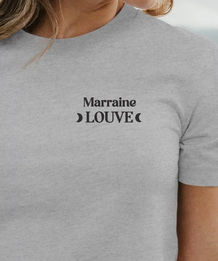 T-Shirt Marraine Louve lune coeur Pour femme