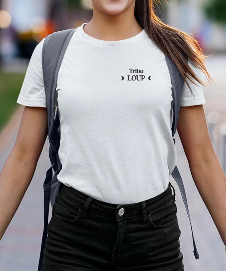 T-Shirt Tribu Loup lune coeur Pour femme